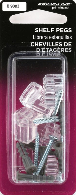 Prime-Line U9003 Mirror Clip, For: 1/4 in Thick Glass, Acrylic, Clear, 6/PK