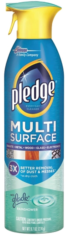Pledge 72416 Multi-Surface Cleaner, 9.7 oz Can, Rain Shower Fresh, Cle ...
