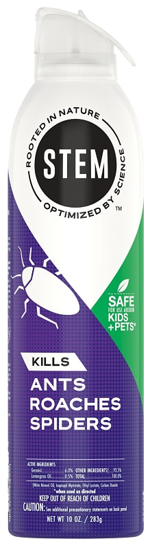 Stem 3282 Bug Killer, Spray Application, Indoor, Outdoor, 10 oz Can, Compositions: Geraniol, Lemongrass, Pack of 6