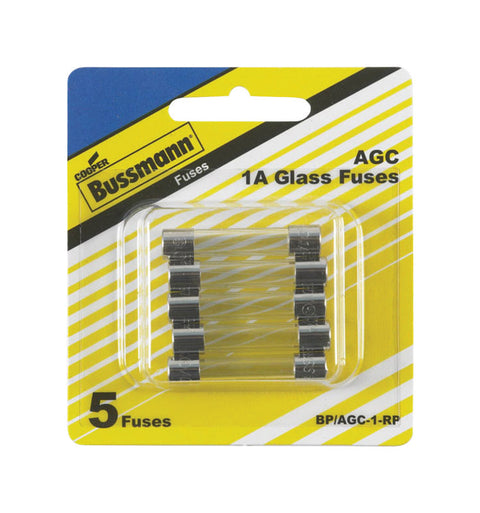 Bussmann 1 amps AGC Mini Automotive Fuse 5 pk