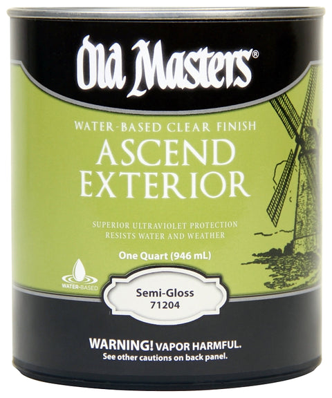 Old Masters 71204 Exterior Finish, Semi-Gloss, Liquid, Clear, 1 qt