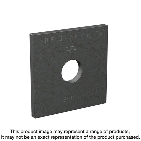 Simpson Strong-Tie BP1/2 Bearing Plate, 2 in L x 2 in W Dimensions, Steel, Pack of 250