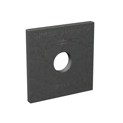 Simpson Strong-Tie BP 1/2 HDG Bearing Plate, 3/16 in Gauge, Steel, Hot-Dipped Galvanized, Pack of 100