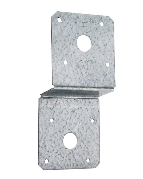 Simpson Strong-Tie DJT Series DJT14Z Deck Joist Tie, 3 in W, Steel, ZMAX, Fastening Method: Bolt, Nail, Pack of 25