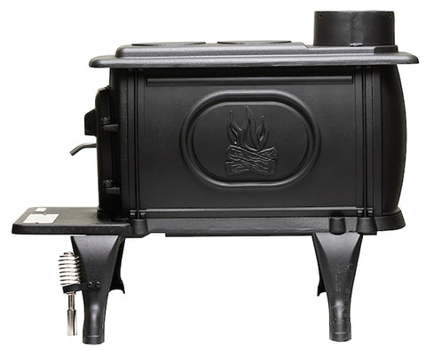 US Stove US1269E Freestanding Log Wood Stove, 21.89 in W, 33 in D, 25.6 in H, 54,000 Btu Heating, Cast Iron, Black, Flat