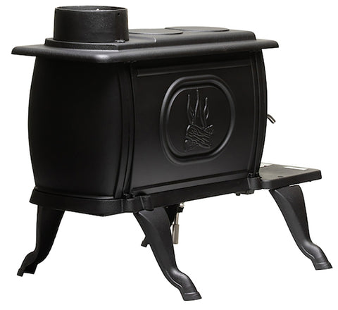 US Stove US1269E Freestanding Log Wood Stove, 21.89 in W, 33 in D, 25.6 in H, 54,000 Btu Heating, Cast Iron, Black, Flat