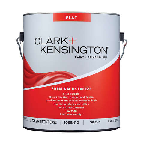 Clark+Kensington Flat Tint Base Ultra White Base Exterior Paint and Pr ...