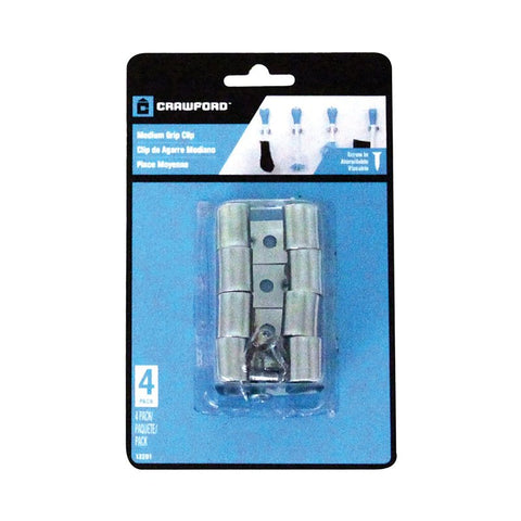 Crawford 13201 Medium Grip Clip, Steel, Silver, Textured, For: 3/4 to 1-1/8 in Hand Tools and Long Handled Tools