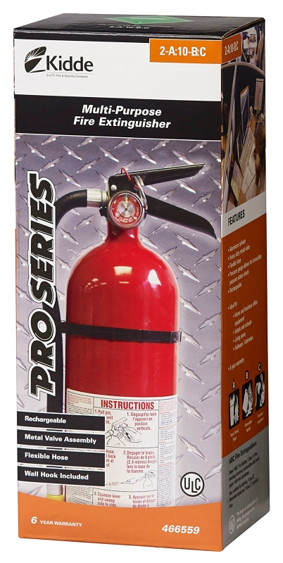 Kidde 466559 Fire Extinguisher, 4 lb Capacity, Monoammonium Phosphate, 2-A:10-B:C, Class A, Class B, Class C Class, Pack of 4