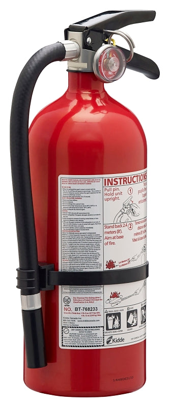 Kidde 466559 Fire Extinguisher, 4 lb Capacity, Monoammonium Phosphate, 2-A:10-B:C, Class A, Class B, Class C Class, Pack of 4