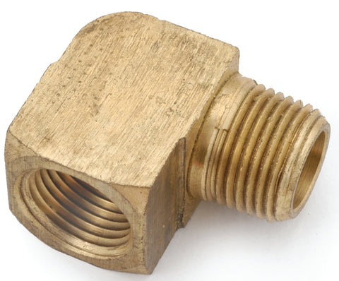 Anderson Metals 756116-04 Street Pipe Elbow, 1/4 in, FIP x MIP, 90 deg Angle, Brass, Rough, 1000 psi Pressure
