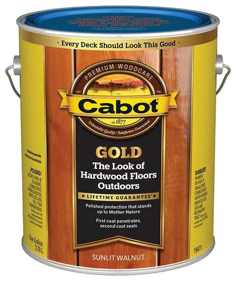 Cabot 140.0019471.007 Wood Conditioning Stain, Gold Satin, Liquid, Sunlit Walnut, 1 gal, Can, Pack of 4