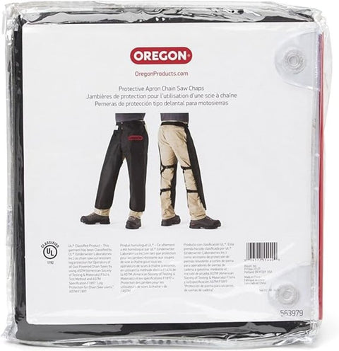 Oregon 563979 Protective Chaps, 46 in Waist, 36 in L, Black