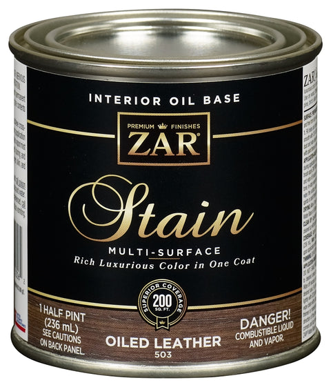 ZAR 50306 Wood Stain, Oiled Leather, Liquid, 0.5 pt