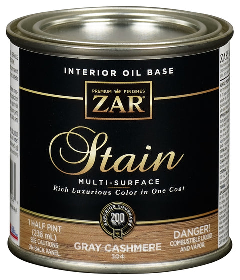 ZAR 50406 Wood Stain, Gray Cashmere, Liquid, 0.5 pt