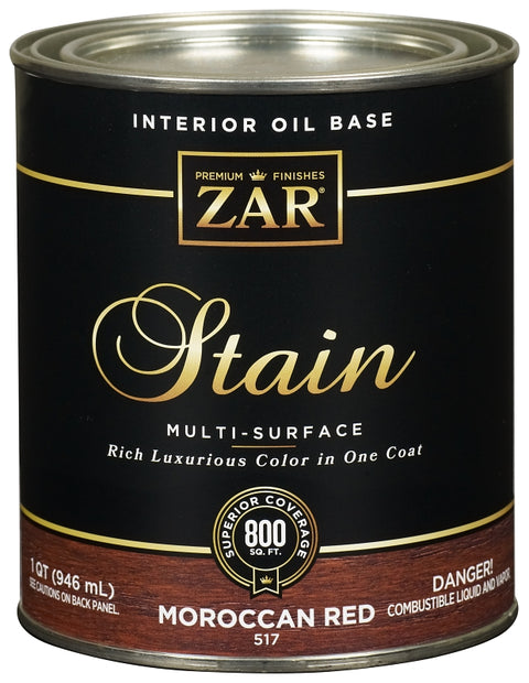 ZAR 51712 Wood Stain, Moroccan Red, Liquid, 1 qt