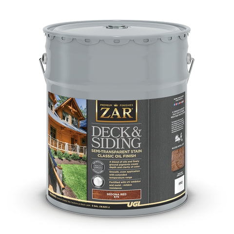 ZAR 67515 Semi-Transparent Stain, Sedona Red, Liquid, 5 gal