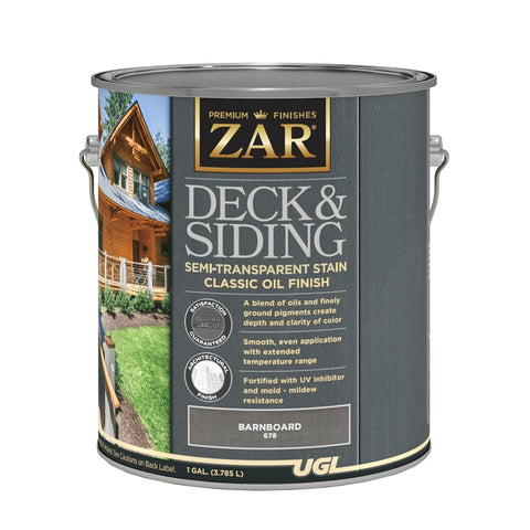 ZAR 67813 Semi-Transparent Stain, Barnboard, Liquid, 1 gal