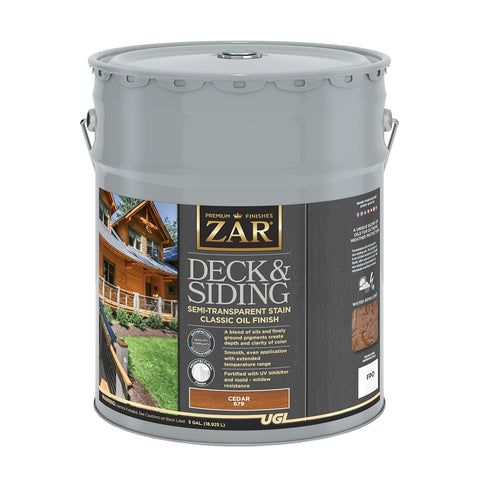 ZAR 67915 Semi-Transparent Stain, Cedar, Liquid, 5 gal