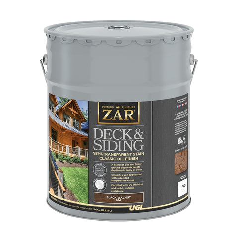ZAR 68415 Semi-Transparent Stain, Black Walnut, Liquid, 5 gal