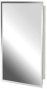 Zenith EM115 Medicine Cabinet, 16 in OAW, 4-1/2 in OAD, 26 in OAH, Plastic, 2-Shelf