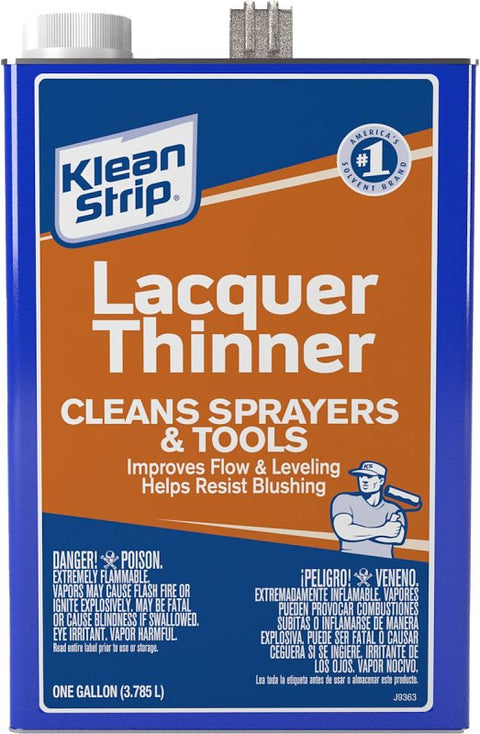 Klean Strip GML170 Lacquer Thinner, Liquid, Free, Clear, Water White, 1 gal, Can, Pack of 4