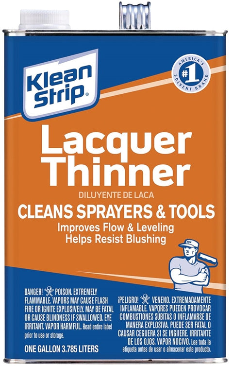 Klean-Strip GML170 Lacquer Thinner, 1 gal Metal Can, Water White, Liquid