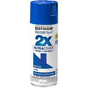 Rust-Oleum Painter's Touch 2X Ultra Cover 334032 Spray Paint, Gloss, Deep Blue, 12 oz, Aerosol Can