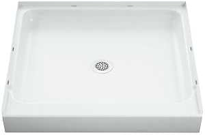 Sterling Ensemble 72101100-0 Shower Base, 34 in L, 36 in W, 5-1/2 in H, Vikrell, White, Alcove Installation