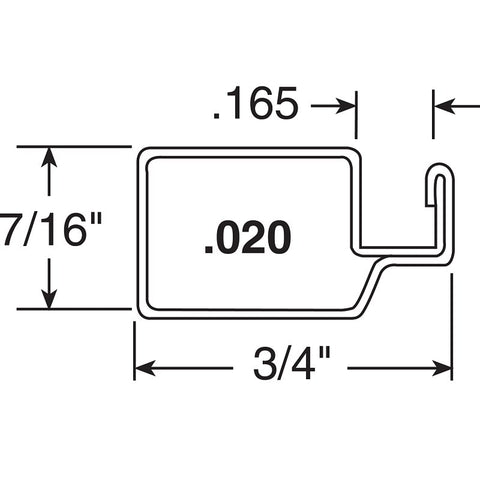 Make-2-Fit PL-14039 Screen Frame, 3/4 in W, 7/16 in H, 94 in L, Aluminum, Pack of 20