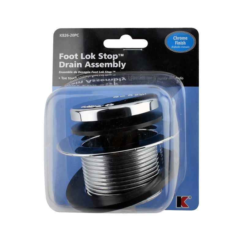 Keeney K826-20PC Foot Lok Closure Assembly with Strainer, Polished Chr ...