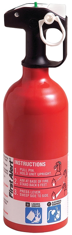 First Alert AUTO5 Fire Extinguisher, 1.4 lb, Sodium Bicarbonate, Pack of 4