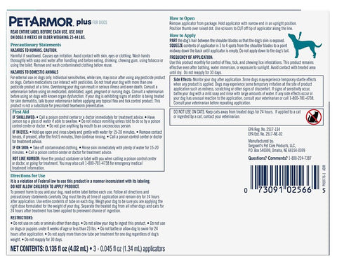 PetArmor Plus 5388 Flea and Tick Topical Treatment, Liquid Tube