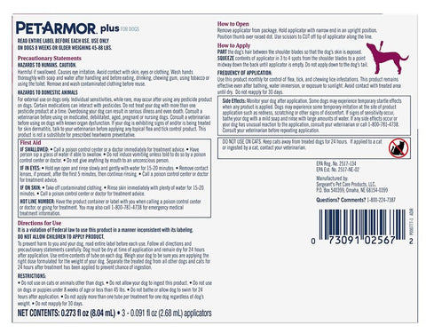 PetArmor Plus 5389 Flea and Tick Topical Treatment, Liquid, Pleasant, 0.136 fl-oz Tube