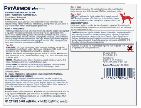 PetArmor Plus 5390 Flea and Tick Topical Treatment, Liquid Tube