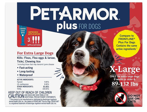 PetArmor Plus 5390 Flea and Tick Topical Treatment, Liquid Tube