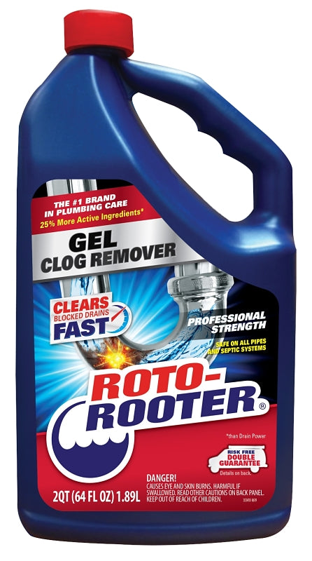 Roto-Rooter 351404 Clog Remover, Liquid, Characteristic, 64 oz