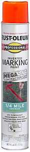 Rust-Oleum 350994 Inverted Marking Spray Paint, Flat/Semi-Gloss, Fluorescent Red/Orange, 26 oz, Can