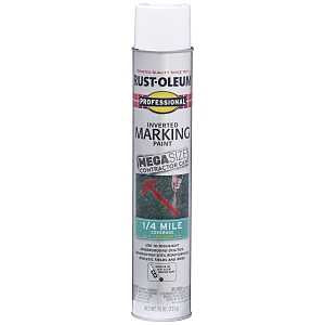 Rust-Oleum 350997 Inverted Marking Spray Paint, Flat/Semi-Gloss, White, 26 oz, Can