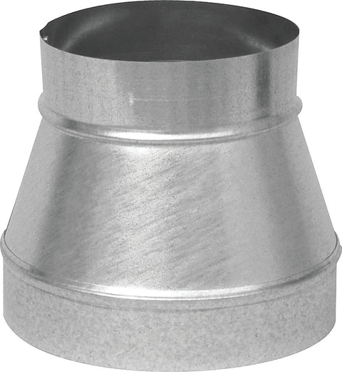 Imperial GV1199 Stove Pipe Reducer, 6 x 4 in, 6-3/8 in L, 26 ga Thick Wall, Steel, Galvanized