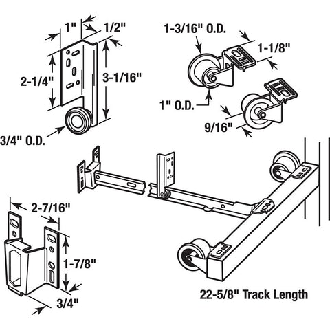 Prime-Line R7137 Drawer Track Kit, Galvanized Steel, Silver