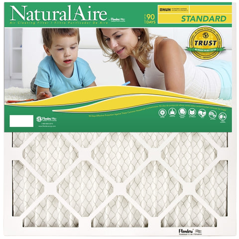 NaturalAire 84858.011818 Air Filter, 18 in L, 18 in W, 8 MERV, Cardboard Frame, Clay-Coated Frame, Pack of 12