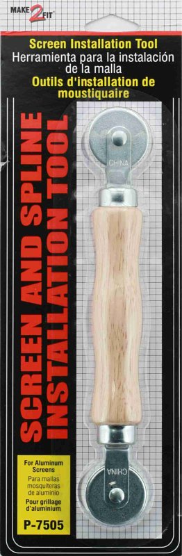 Make-2-Fit P 7505 Series Screen Rolling Tool, For: 0.115 to 0.165 Dia Spline, Standard-Duty, Steel Blade, Wood Handle