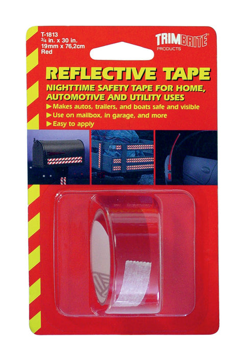 Trim Brite Reflective Tape 3/4 in. x 30 in. Red