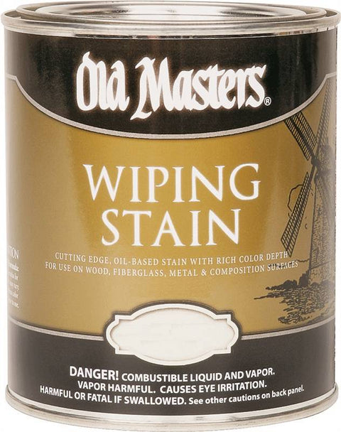 Old Masters 12016 Oil Based Wiping Stain, 0.5 pt Can, 500 sq-ft/gal, 120 Dark Walnut