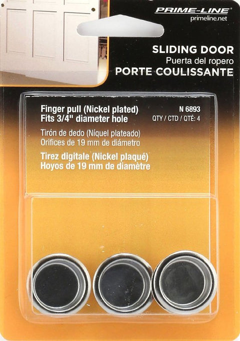 Prime-Line N 6893 Door Pull, 5/16 in D, Steel, Nickel-Plated