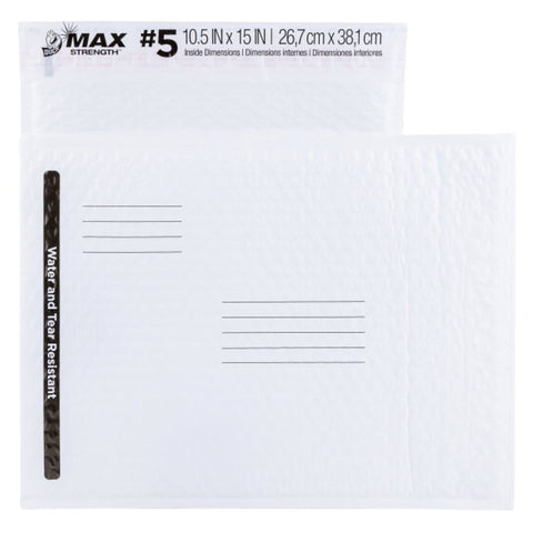 Duck Max Strength 288118 #5 Bubble Mailer, #5, White, Self-Seal
