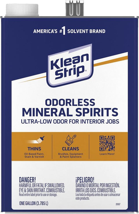 Klean Strip GKSP94006 Mineral Spirit Thinner, Light Yellow, 1 gal, Can, Liquid, Solvent, Pack of 4