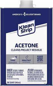 Klean Strip QAC18 Acetone Thinner, Liquid, Characteristic Ketone, Sweet Pungent, Clear, 1 qt, Can, Pack of 6