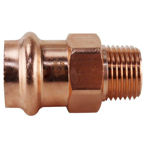 Apollo XPRMA3412 Adapter, 3/4 x 1/2 in, MPT x Press-Fit, Copper, 300 psi Pressure